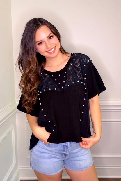 Pol Pearl Stud Accent Top (3 colors)
