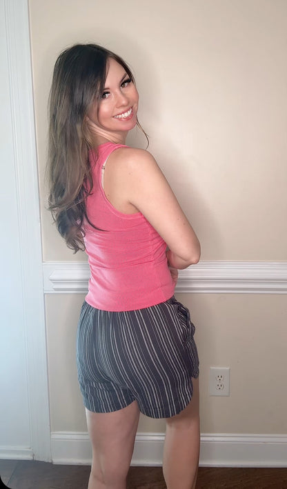 Striped Linen Shorts