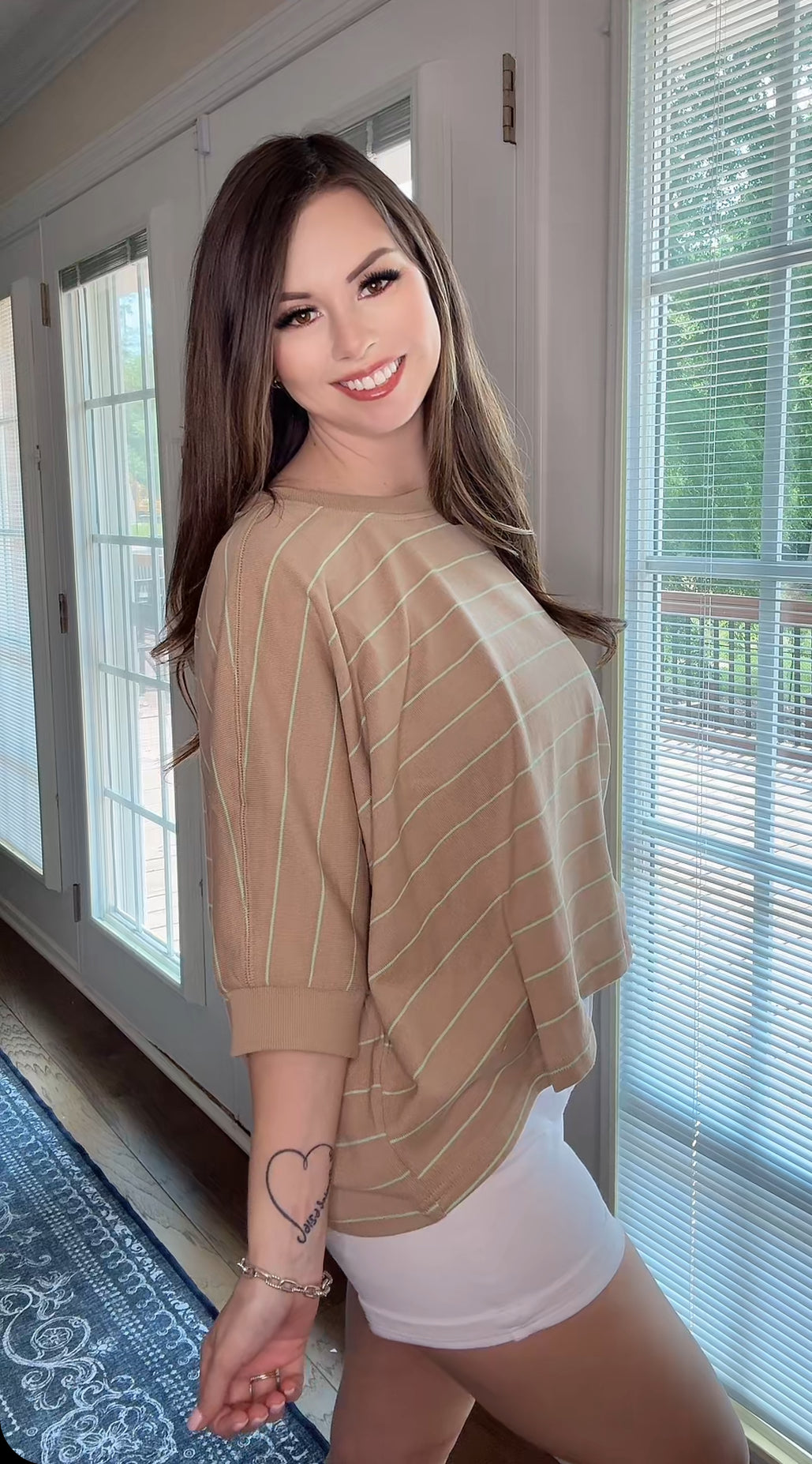 Spring Striped Tee Mocha