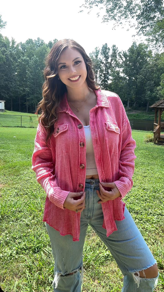 To Pink To Care Button Up