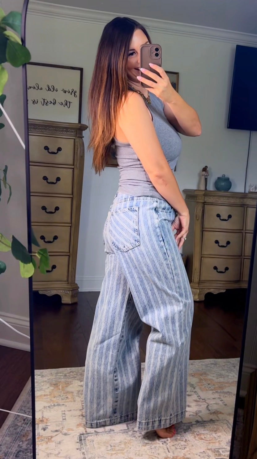 Bluebell Stripe Straight Leg Aaron & Amber