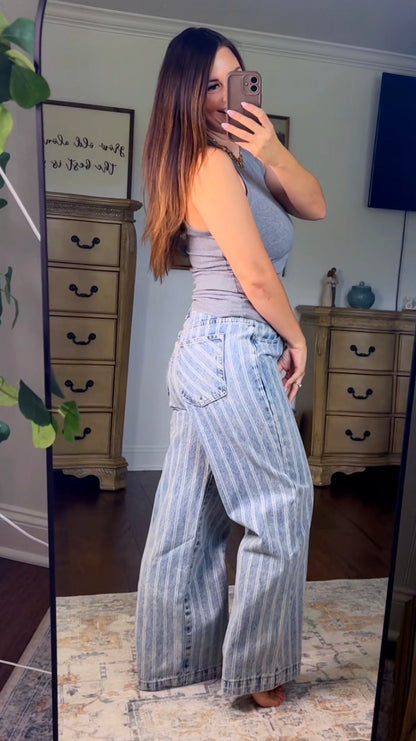 Bluebell Stripe Straight Leg Aaron & Amber
