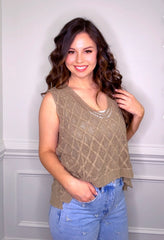Diamond Weave V- Neck (3 colors)