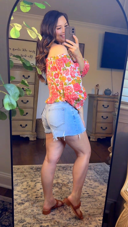Multi Floral Woven Top