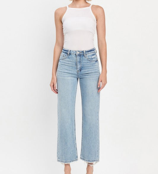90's High Rise Slim Wide Denim Jeans