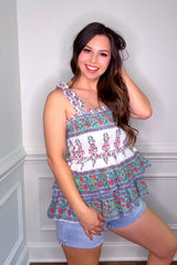 Pol Floral Printed Woven Top