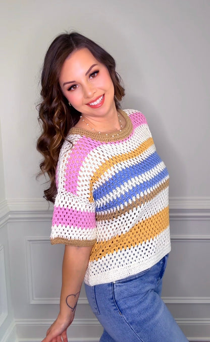 Multi Colored Crochet Top