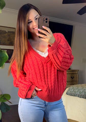POL V Neck Sweater Top