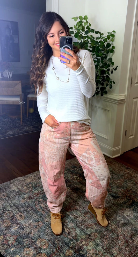 The Floral Barrel Jeans
