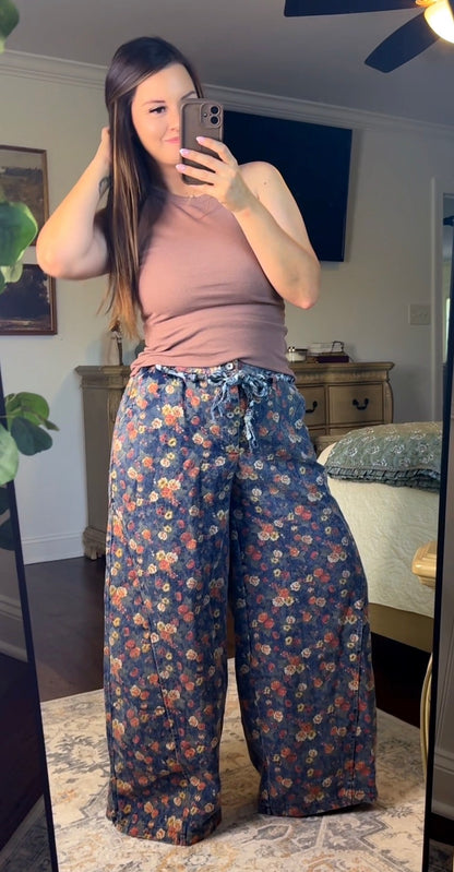 POL Floral Print Straight Fit Pants