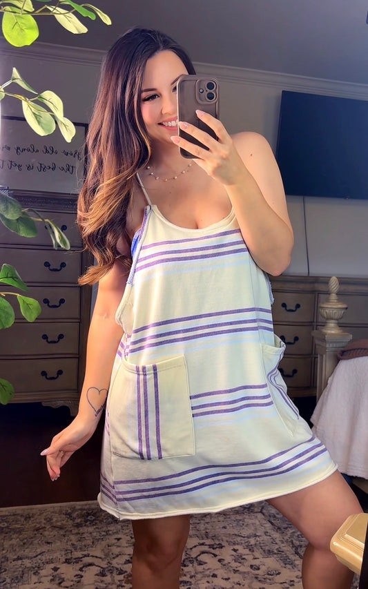 WASHED ROMPER DRESS WITH SHORTS