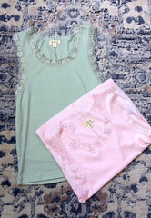 POL Lace Trim Round Neck (2 colors)