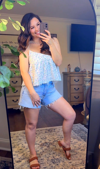 Things Between FLORAL PRINTED BABYDOLL CAMI TOP