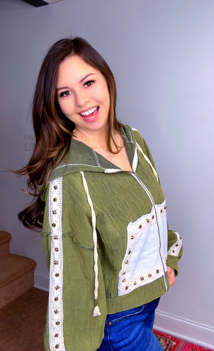 Olive Stud Jacket