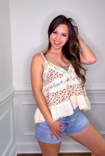 Pol Floral Accent Tank (3 colors)