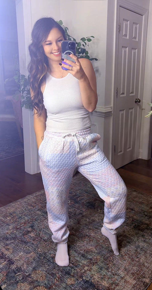 The Quilted Pastel Joggers