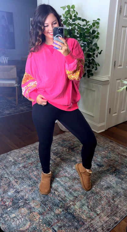 Mixed Prints Floral Pullover (2 Color)