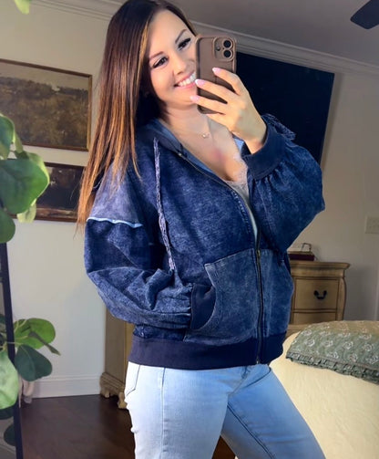 POL Washed Terry Knit Jacket (2 colors)