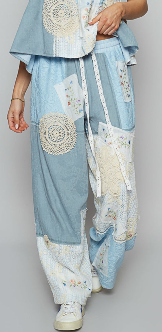 Creamsicle Floral Pants Blue (POL)