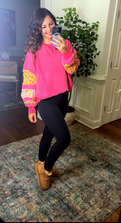 Mixed Prints Floral Pullover (2 Color)