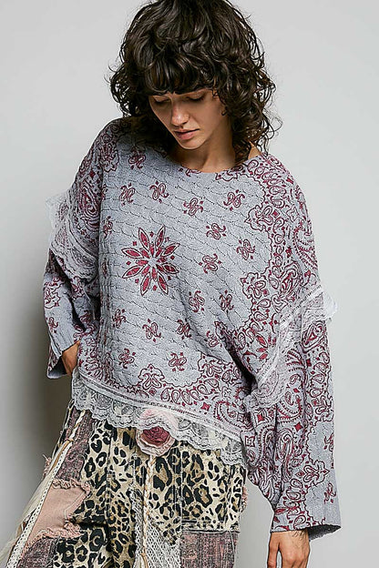 Vintage Lace Paisley Top- POL