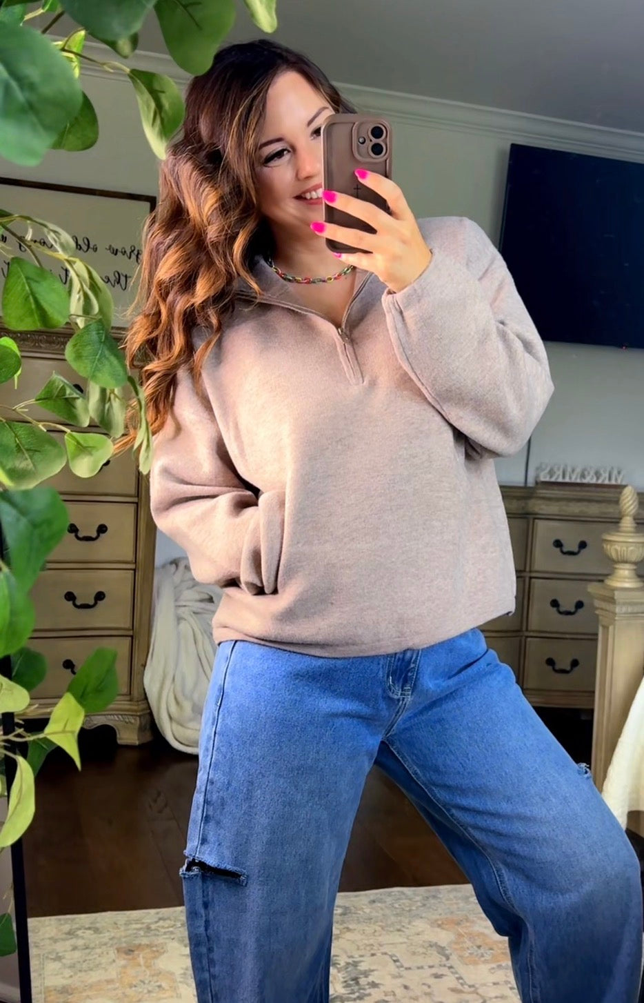Soft To Touch Half Zip Up Pullover Sweater