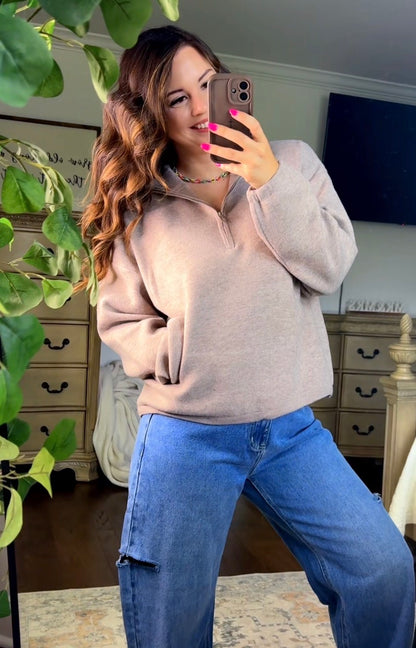 Soft To Touch Half Zip Up Pullover Sweater