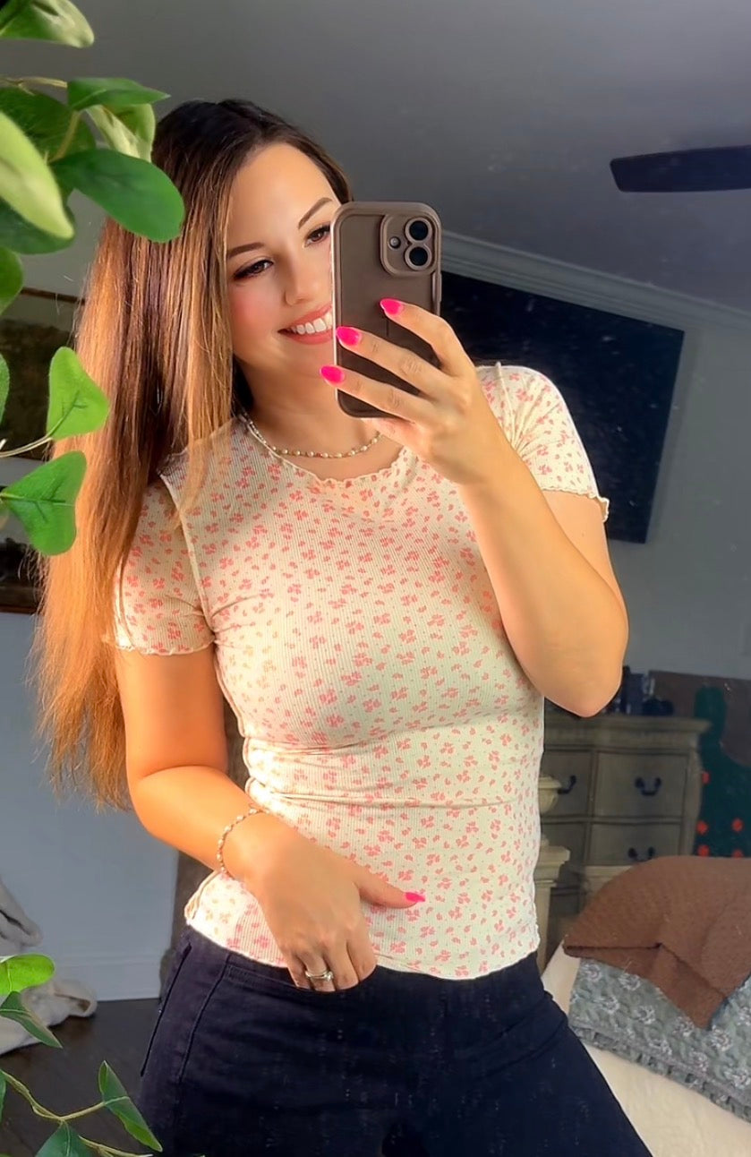 Ditsy Floral Print Short Sleeve (2 colors)