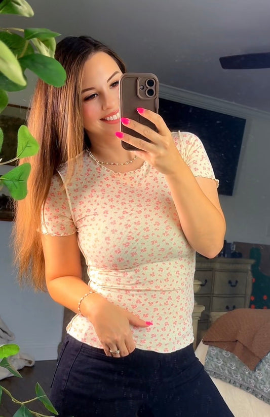 Ditsy Floral Print Short Sleeve (2 colors)