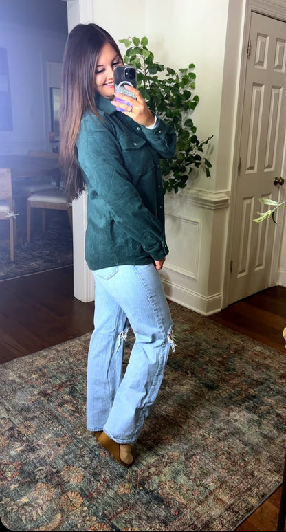 Evergreen Button Up