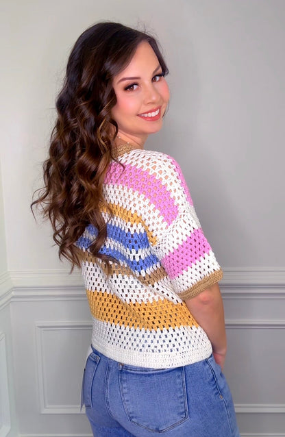Multi Colored Crochet Top