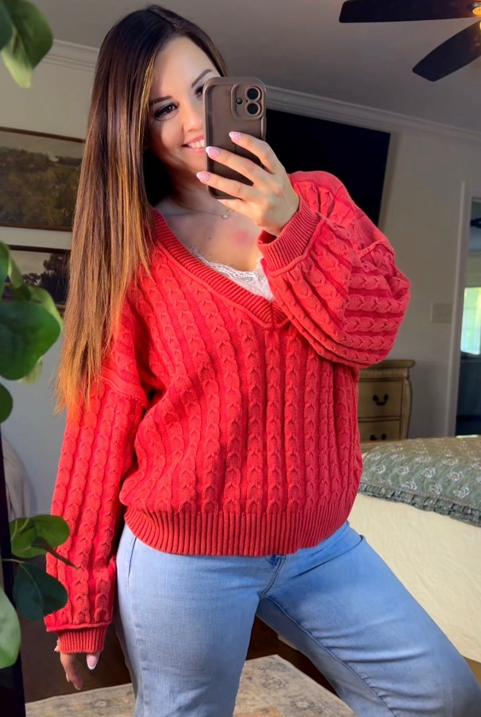POL V Neck Sweater Top