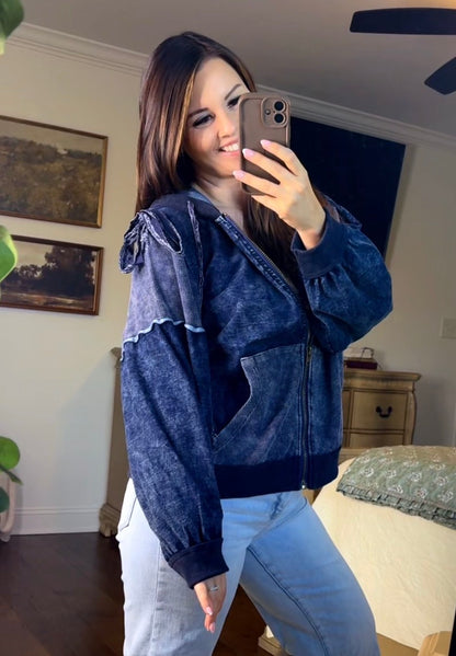 POL Washed Terry Knit Jacket (2 colors)