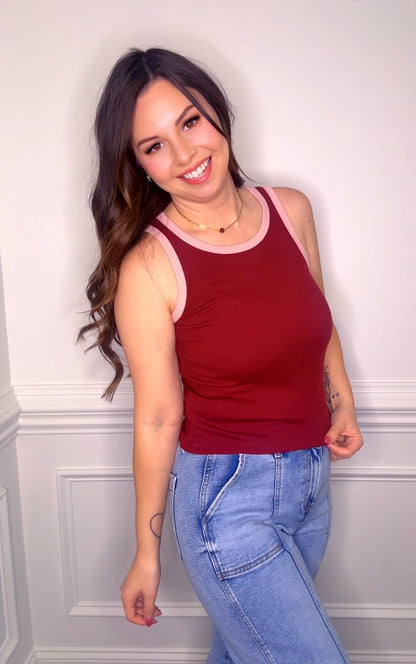 Red and Pink Tank *Final Sale* *Nonrefundable*