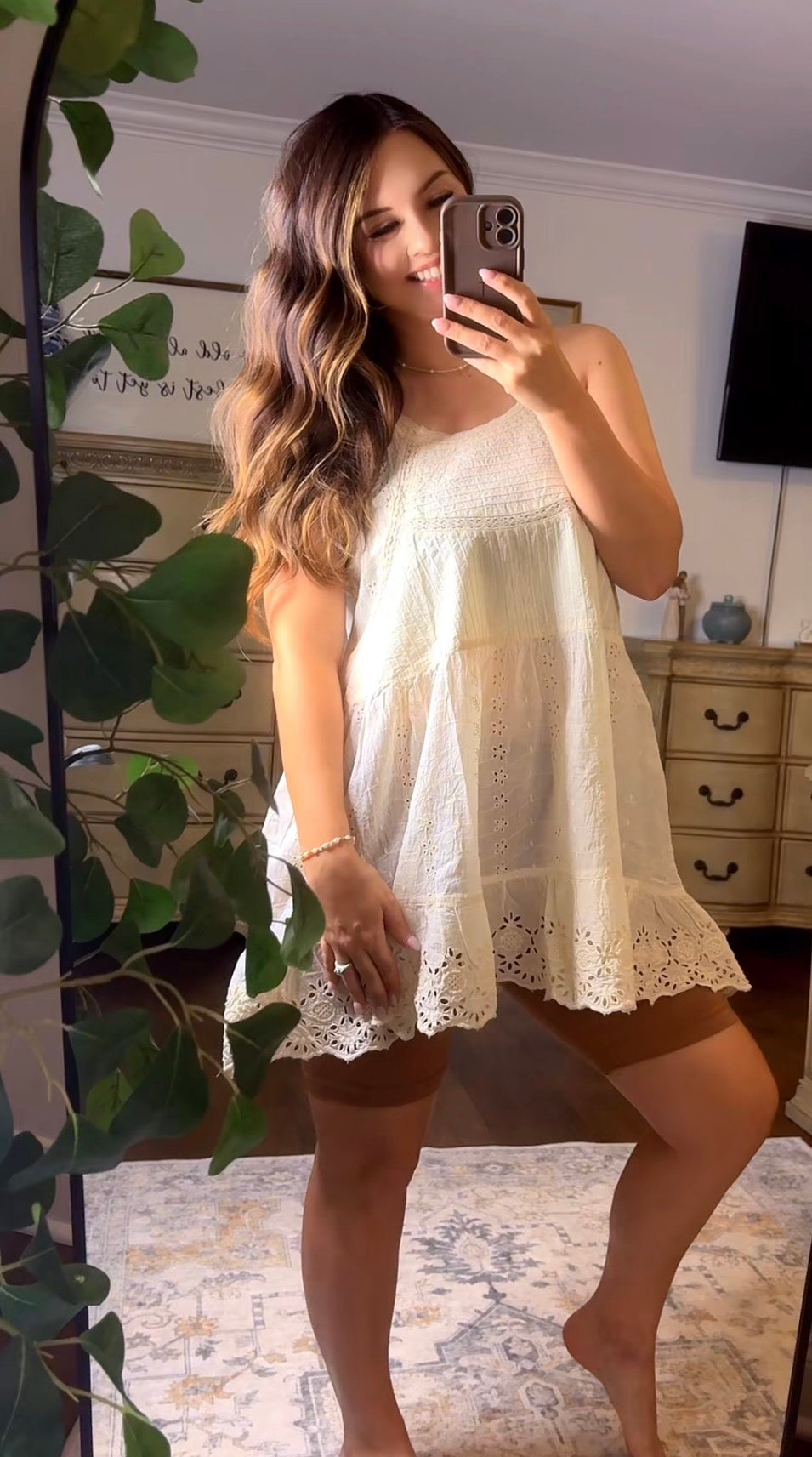 POL Eyelet Mini Dress