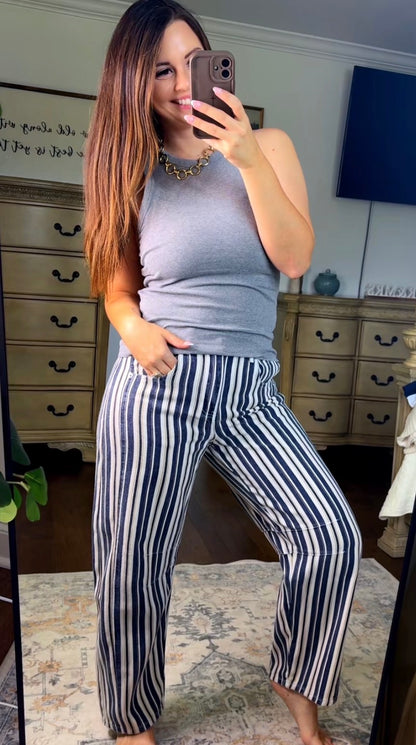 Coastal Barrel Stripe Pants Aaron & Amber