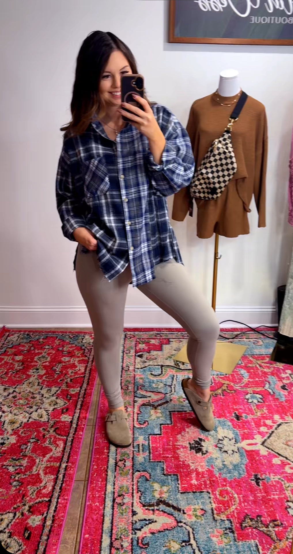 Darling Plaid Flannel Navy