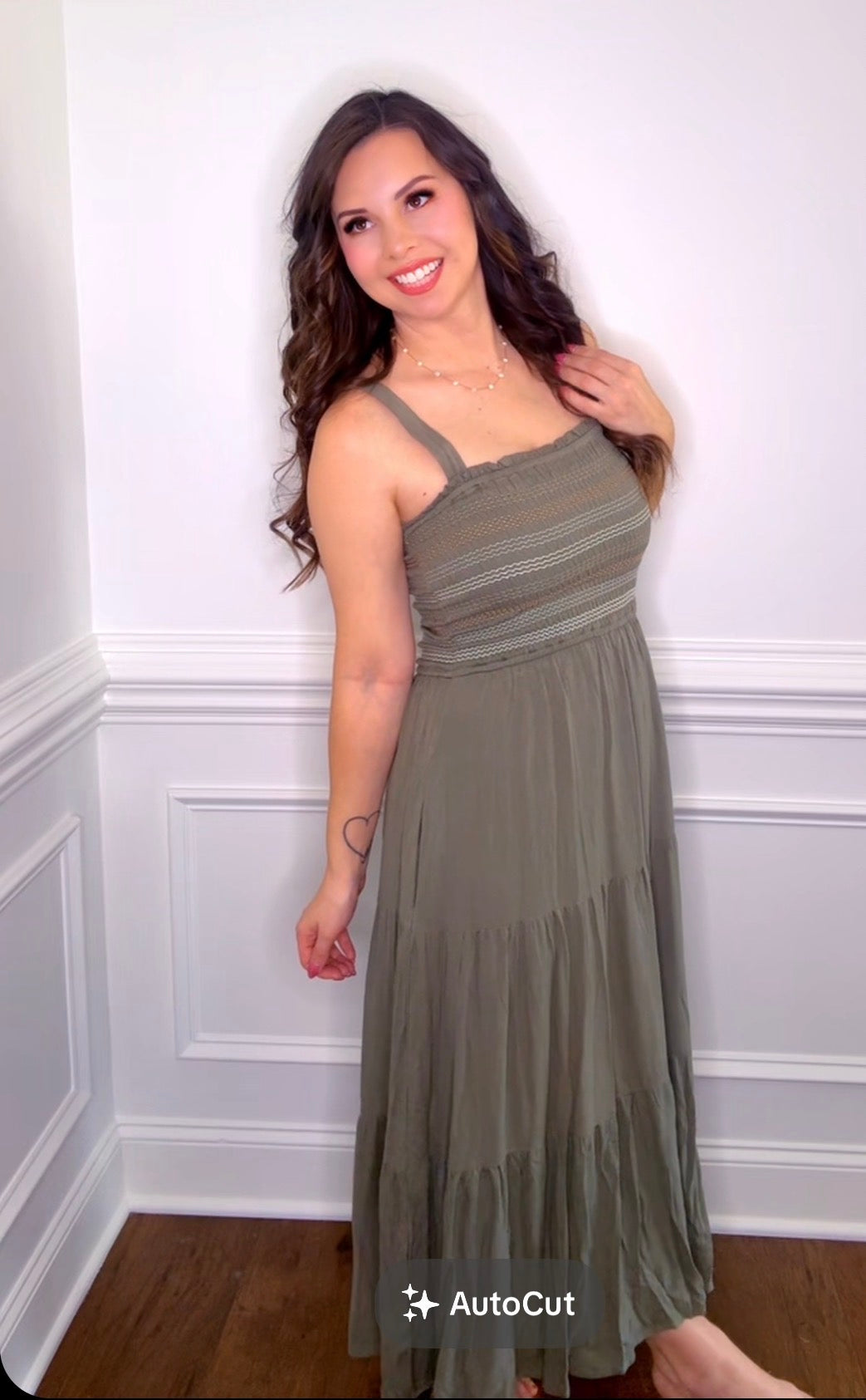 Embroidered Smocked Bodice Tank Dress