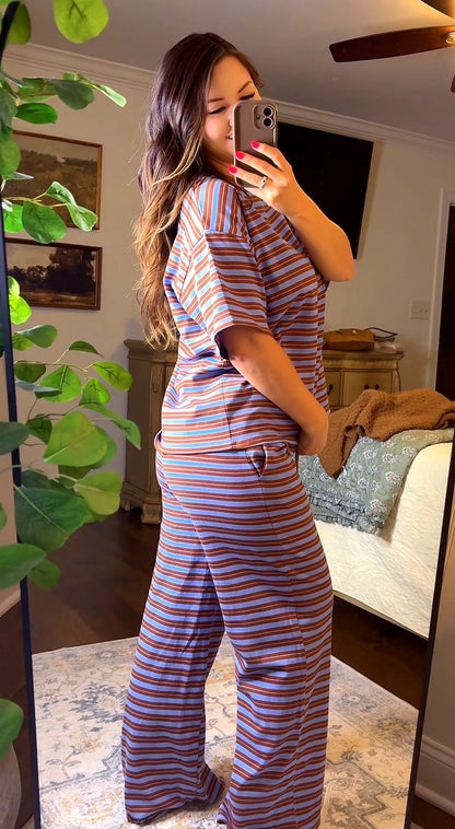 Things Between Brown and Blue Stripe Set