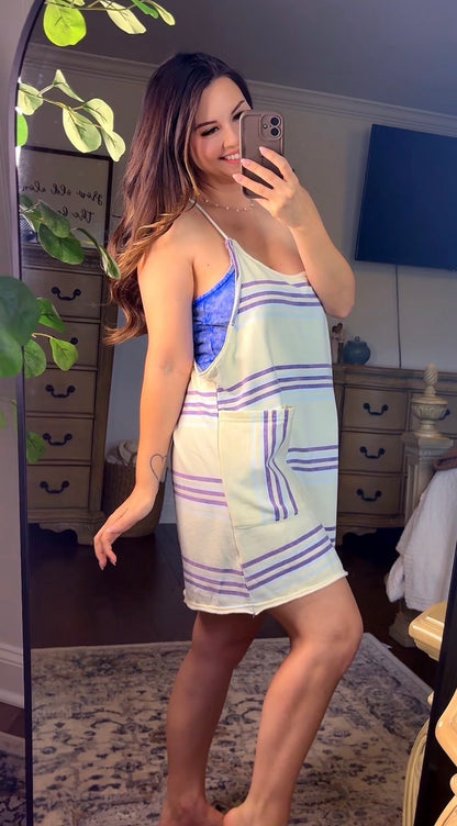 WASHED ROMPER DRESS WITH SHORTS