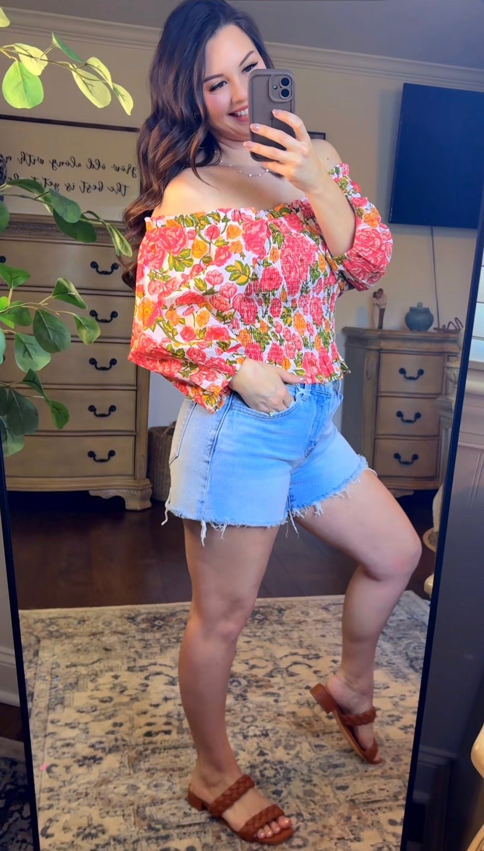 Multi Floral Woven Top