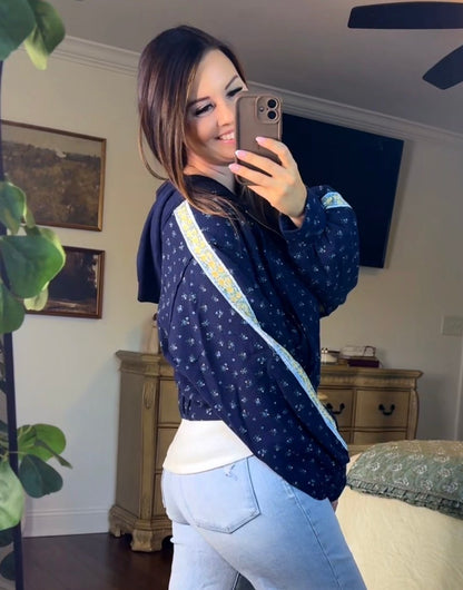 POL Navy Floral Jacket