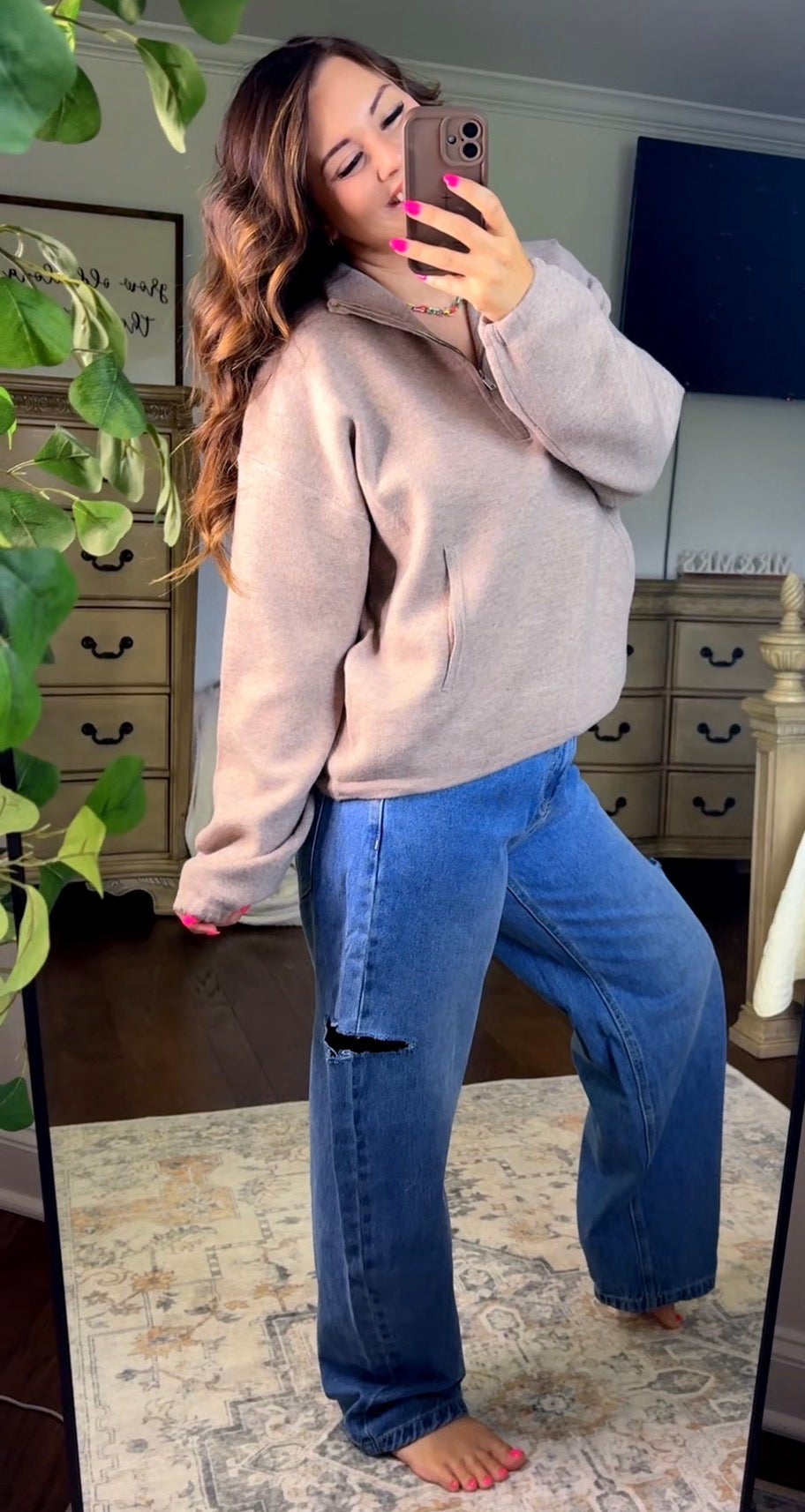 Soft To Touch Half Zip Up Pullover Sweater