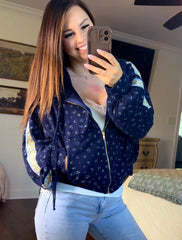 POL Navy Floral Jacket