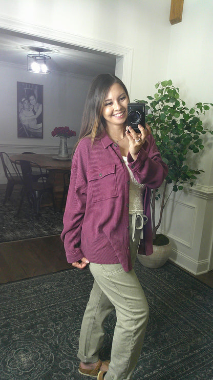 Your Go To Button Up (Black Cherry)