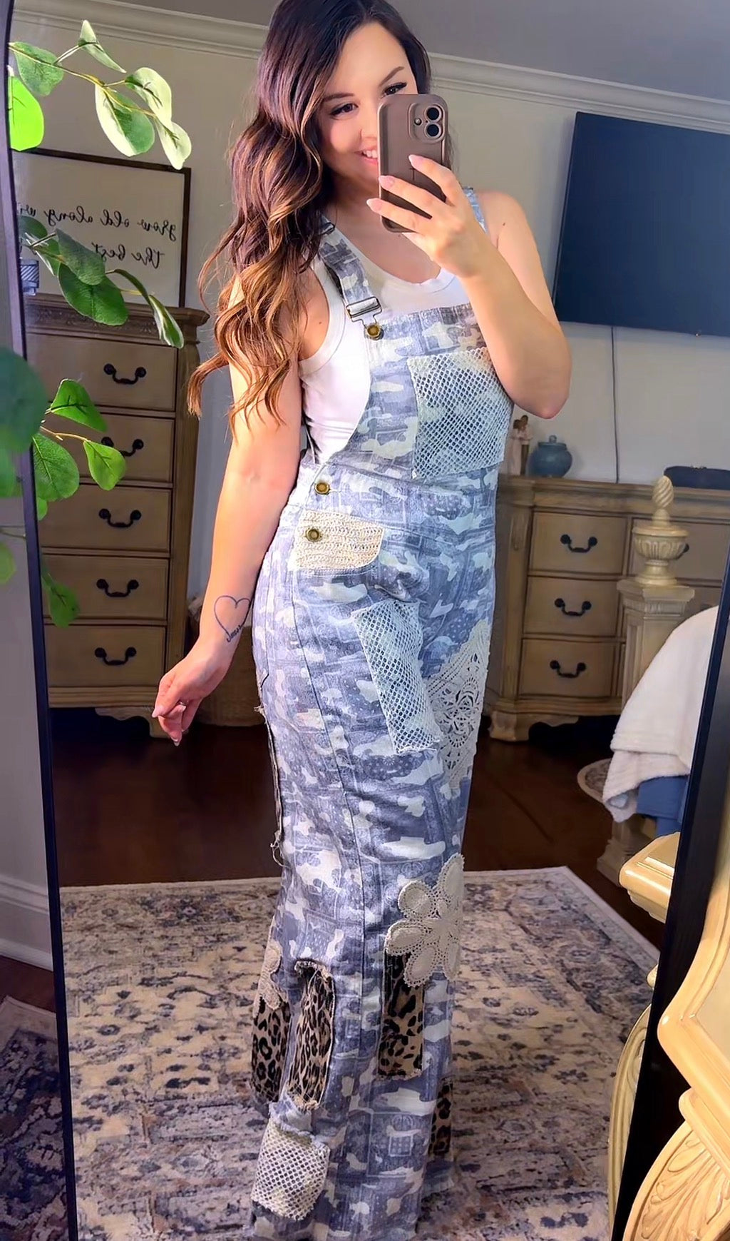 Almond Camo POL Overalls