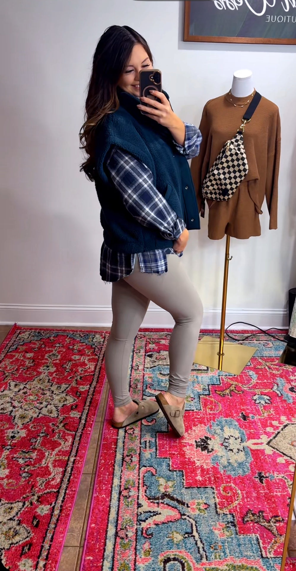 Evergreen Sherpa Vest