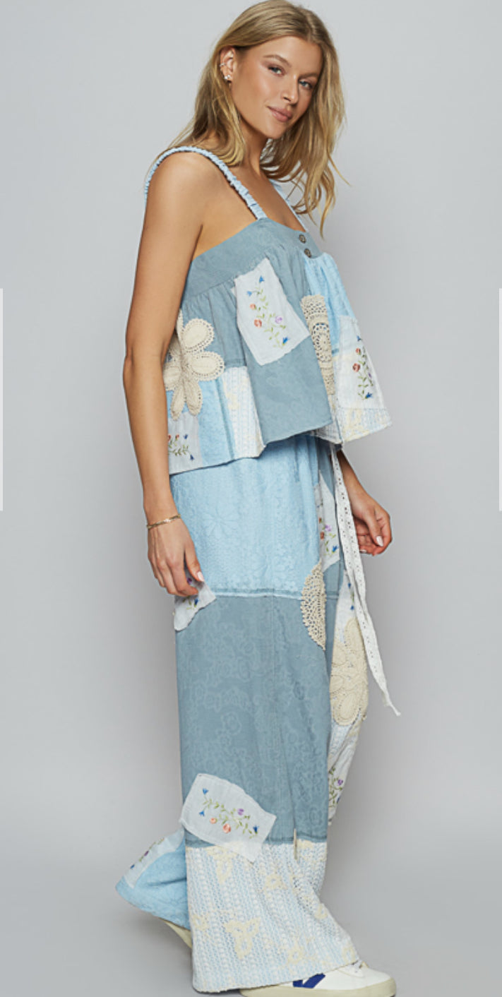 Creamsicle Floral Pants Blue (POL)