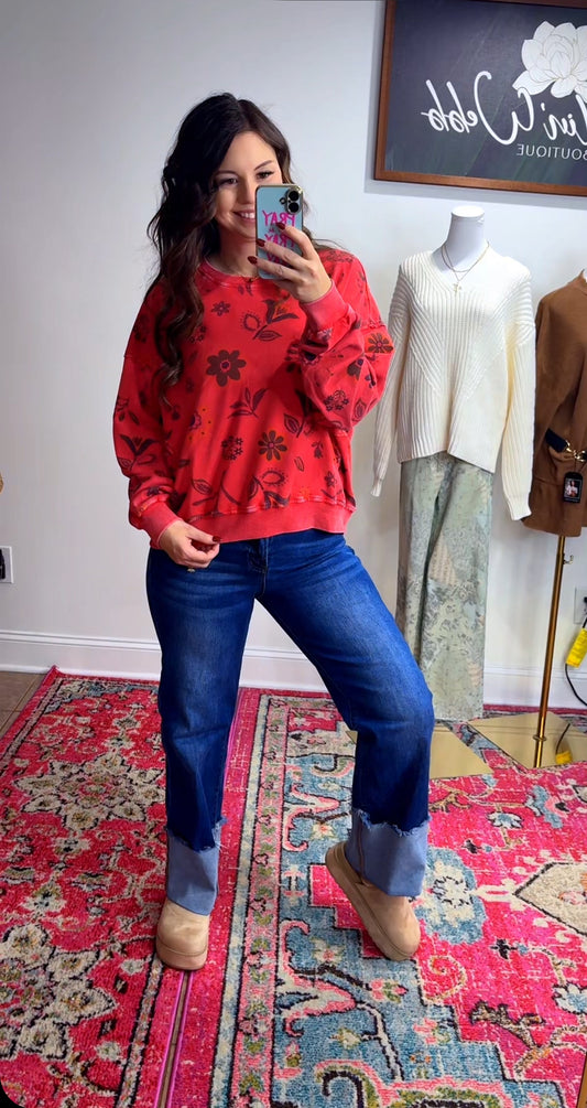 Fall Floral Pullover