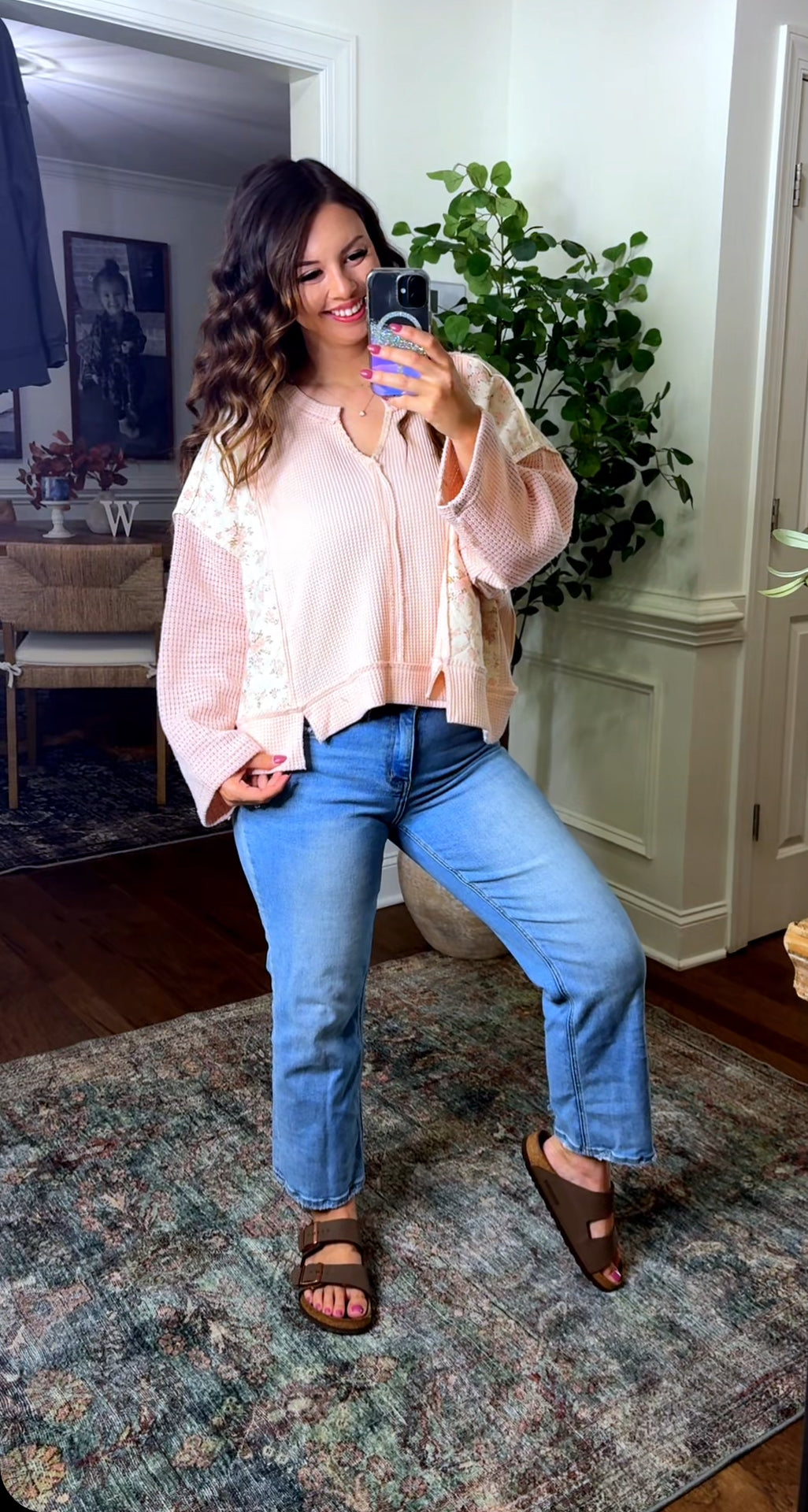 The Quilted Floral POL Top (2 Colors)